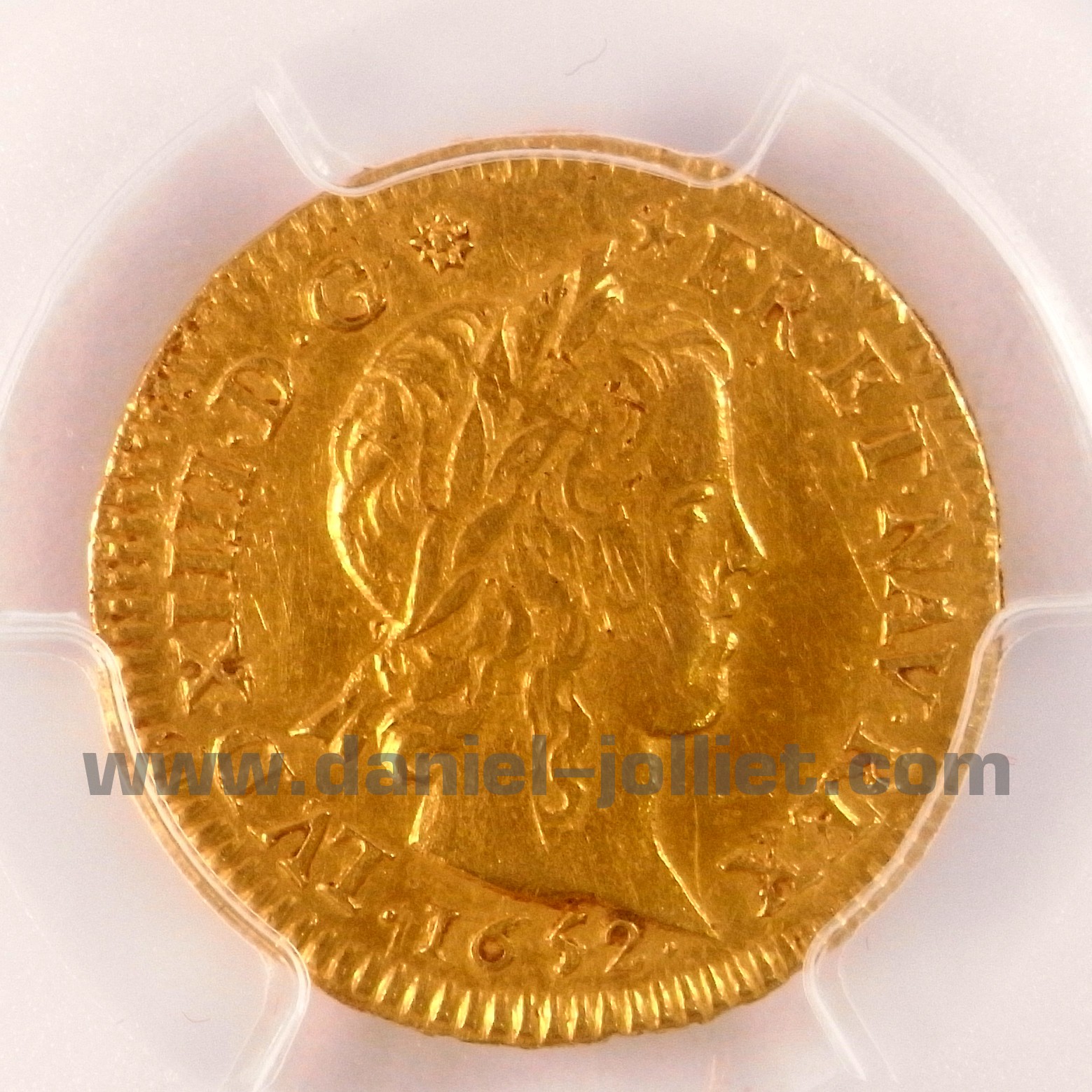 Demi Louis d’or à la mèche longue 1652
