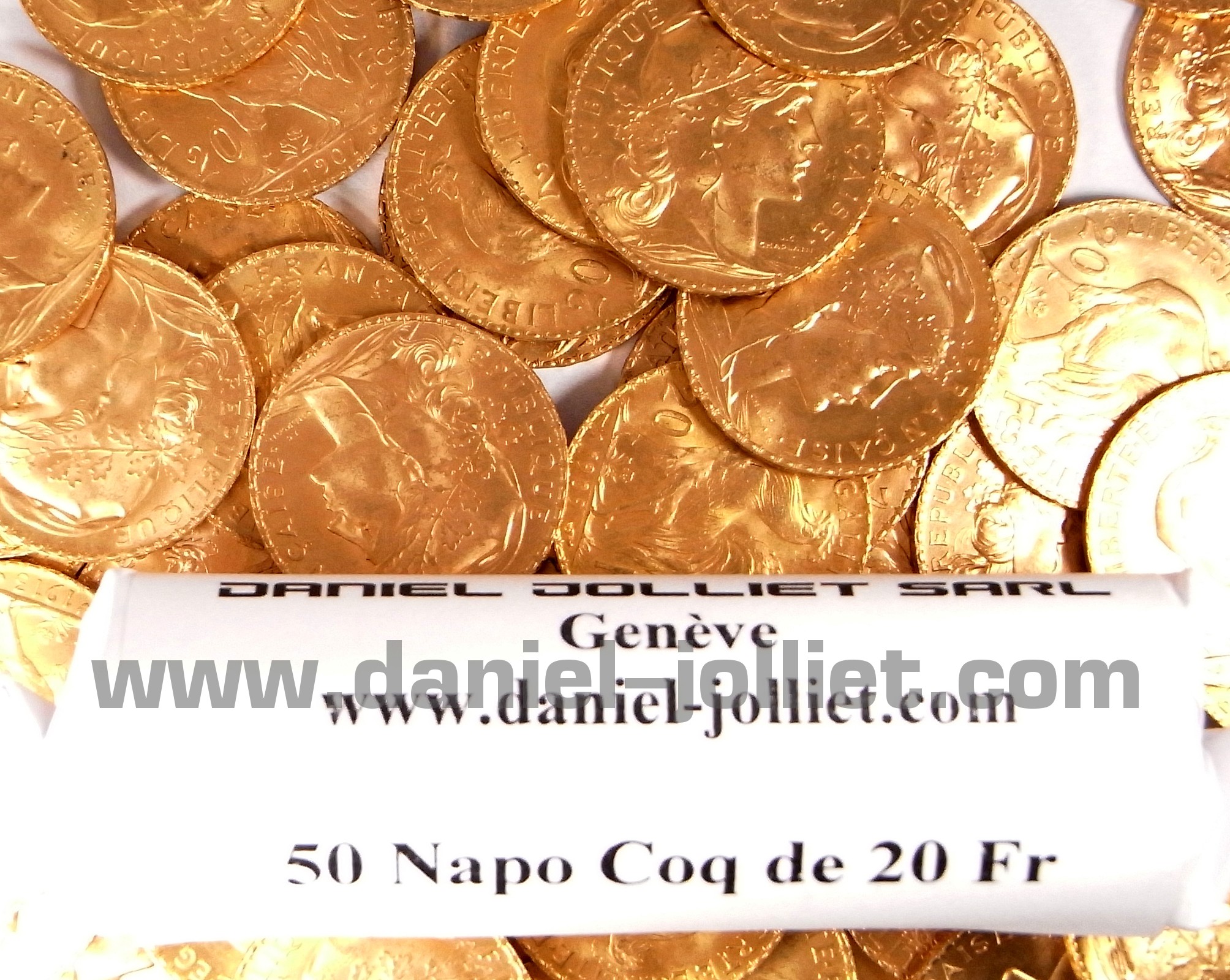 Lot de 50 Napoleon Coq de 20 Francs