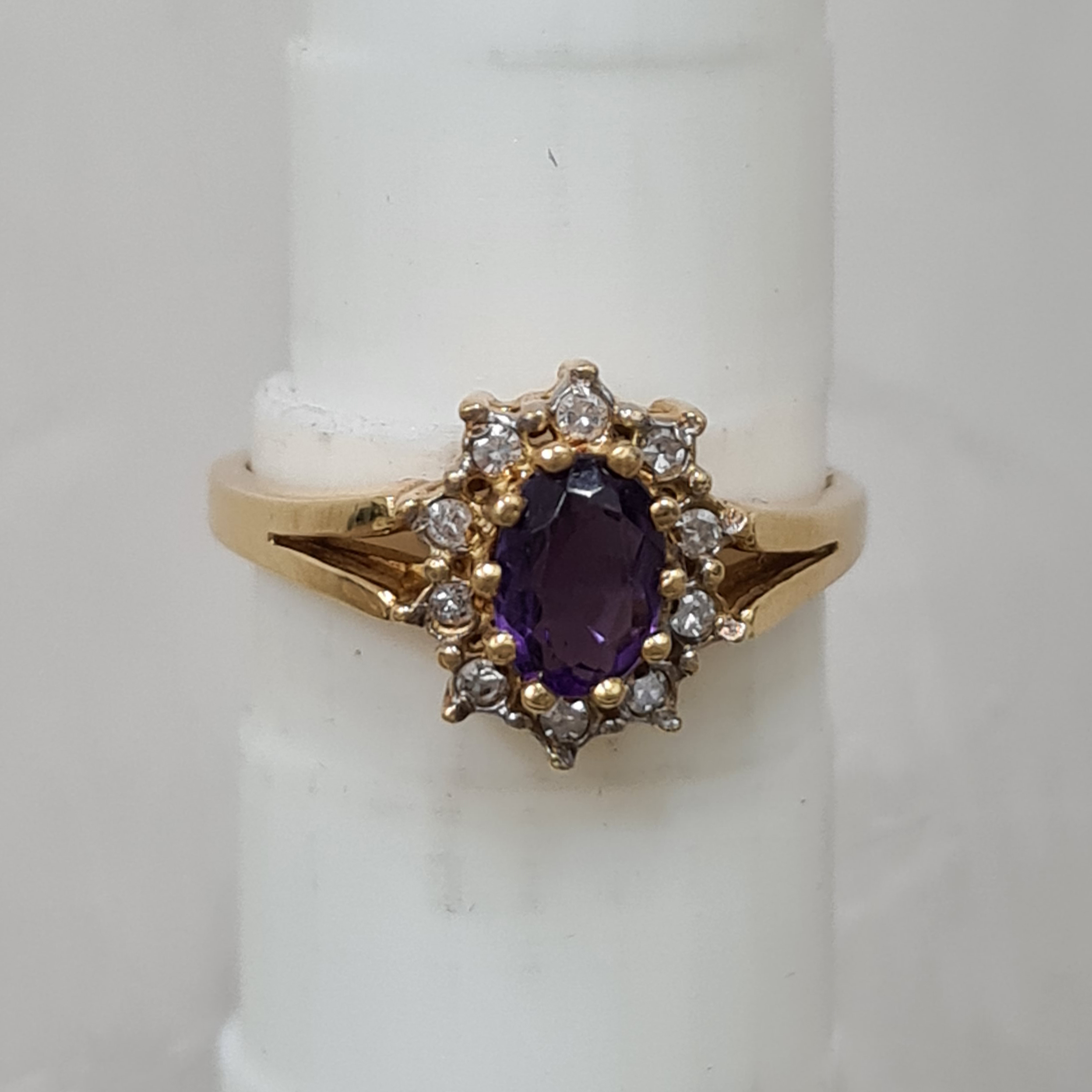 Bague Mauboussin "Gueule D'amour" - Or Blanc 18 Carats, Améthyste Et Diamants - Taille 51 - Occasion