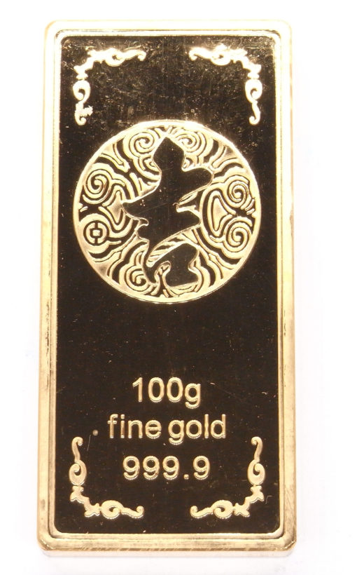 Plaquette 100 gr or 999.9