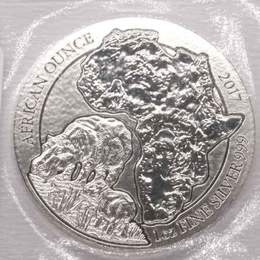 1 oz argent Hippopotame 2017