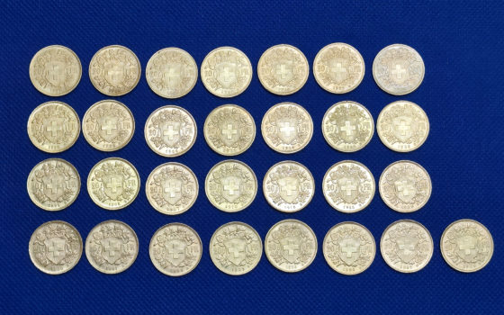 Série complète de Vreneli 20 Francs